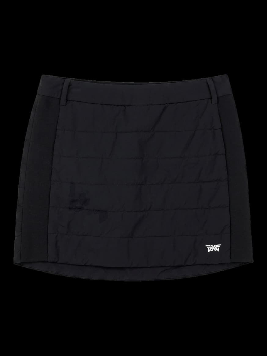 블랙 패딩 미니 스커트