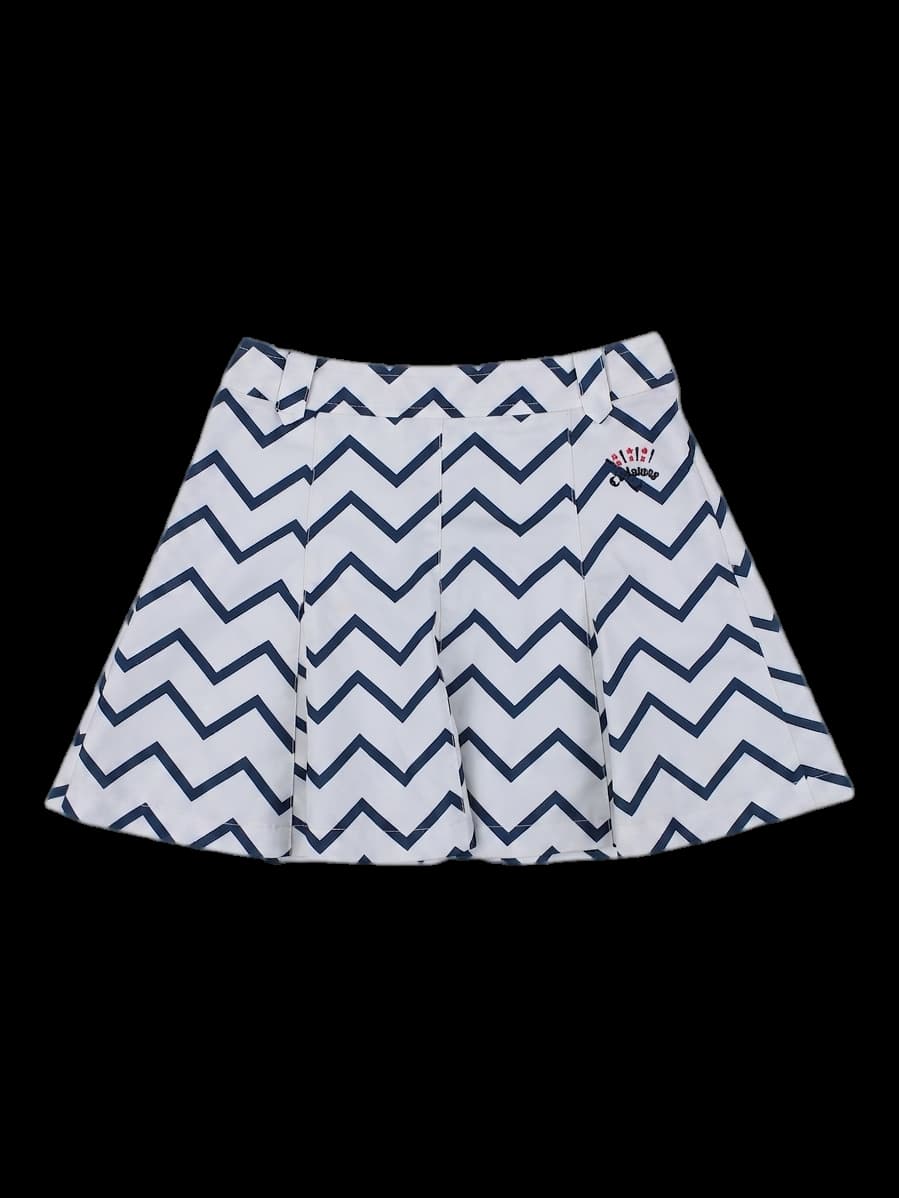 캘러웨이 지그재그 패턴 플리츠 큐롯 스커트
