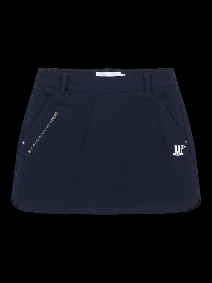 네이비 로고 디테일 스커트