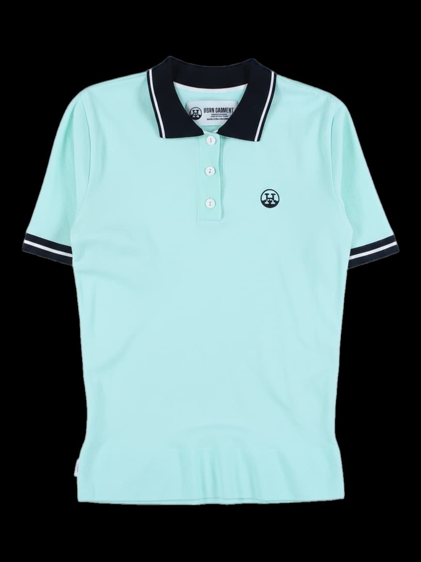 여성 니트 반팔 카라 티