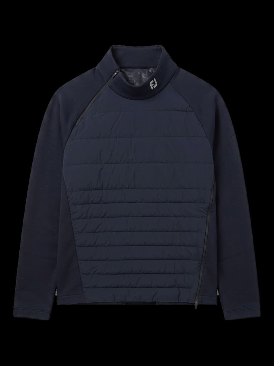 블랙 퀼팅 하이브리드 점퍼