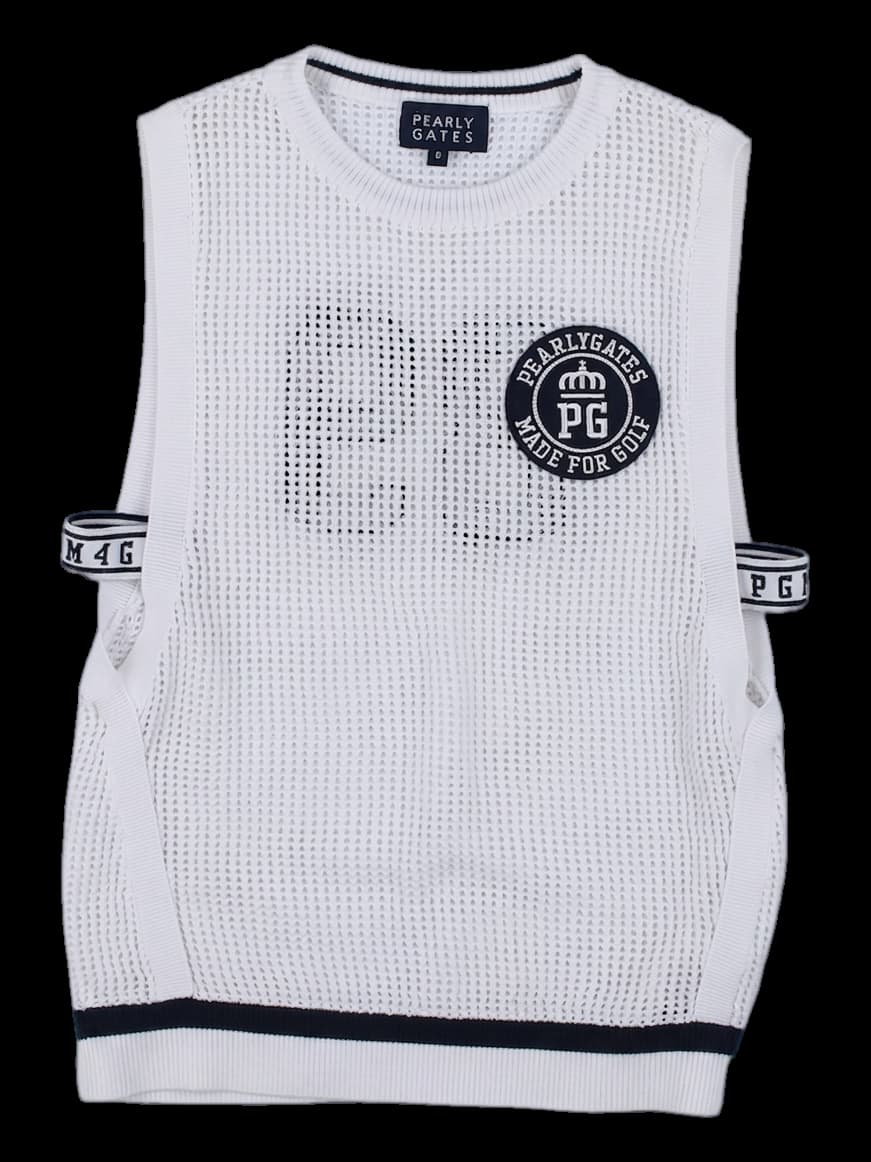 파리게이츠 화이트 메쉬 니트 베스트