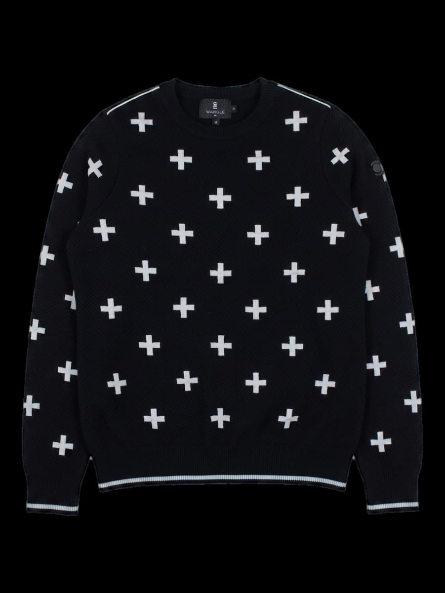 블랙 크로스 패턴 니트
