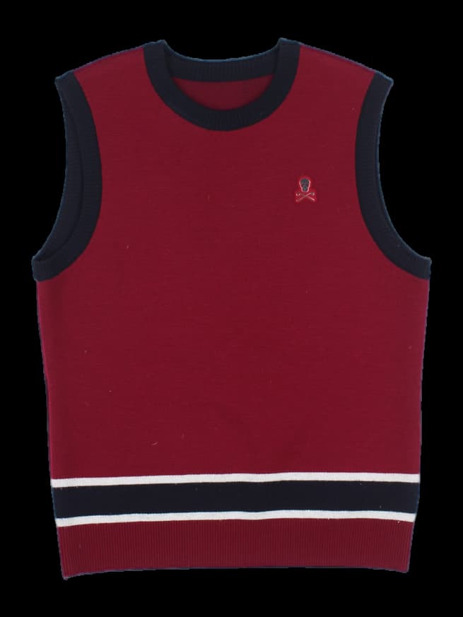 버건디 니트 베스트