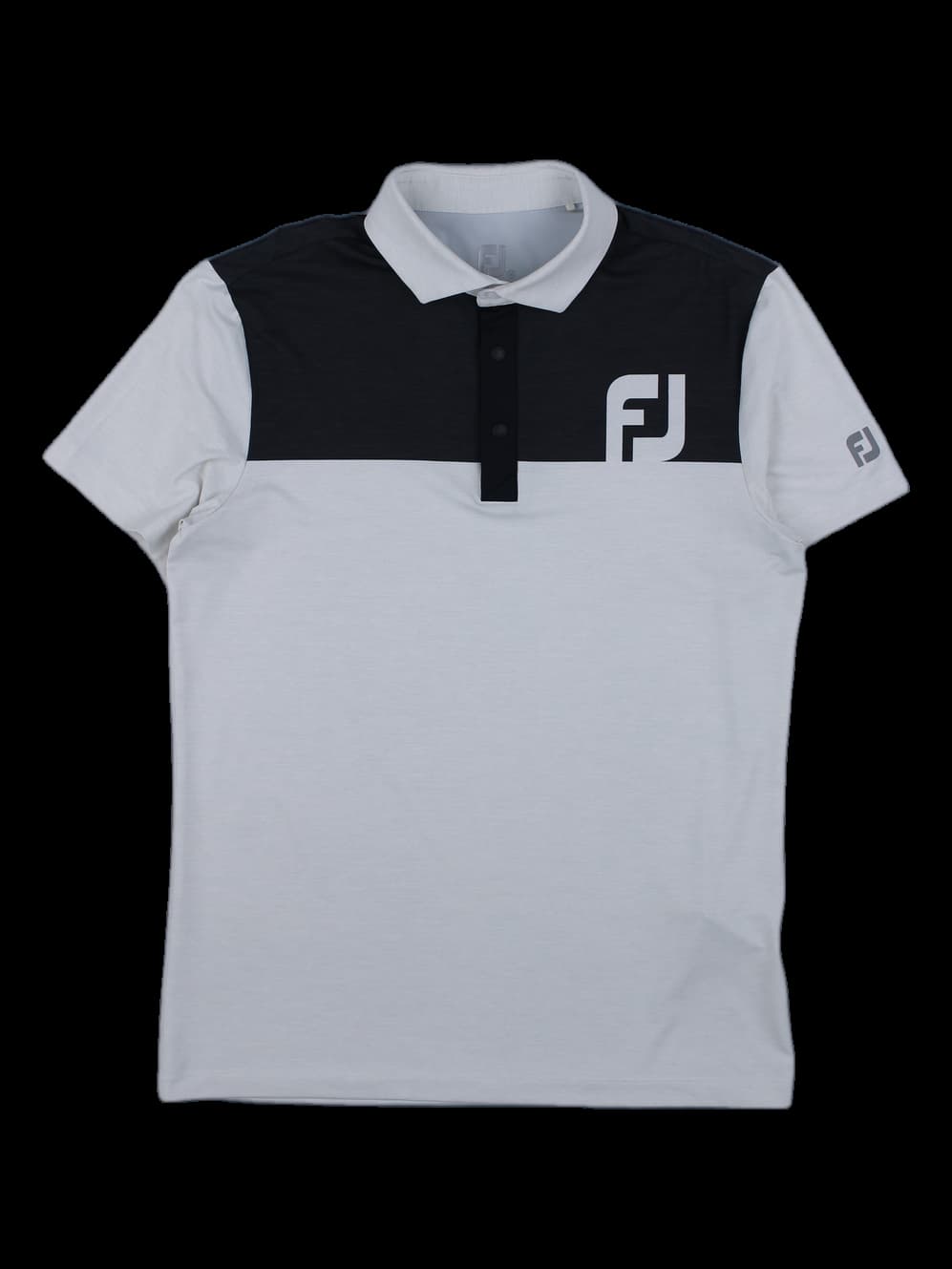 블랙/화이트 배색 반팔 카라티