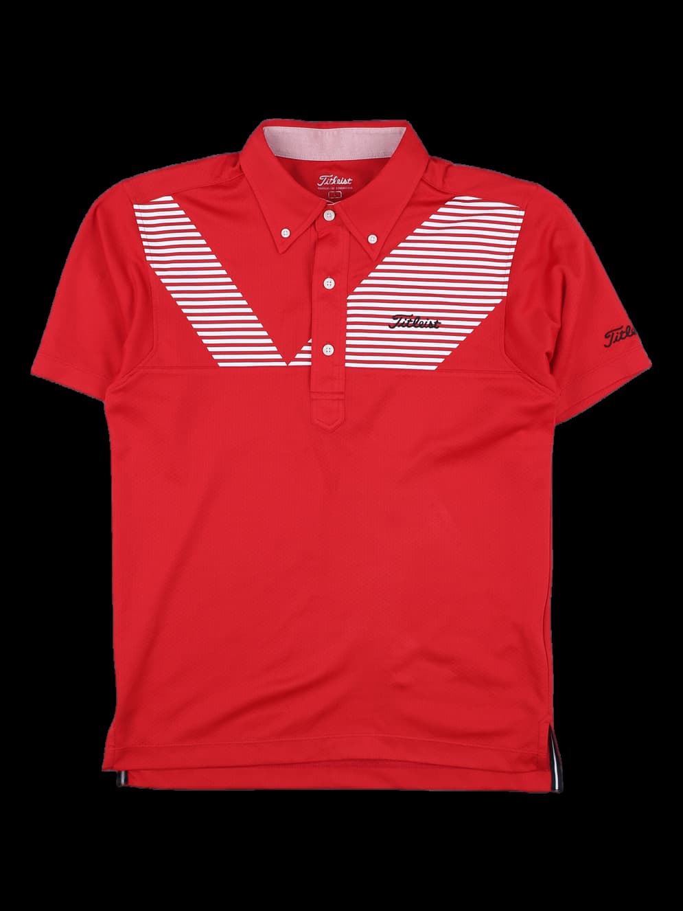 타이틀리스트 레드 스트라이프 포인트 반팔 카라티