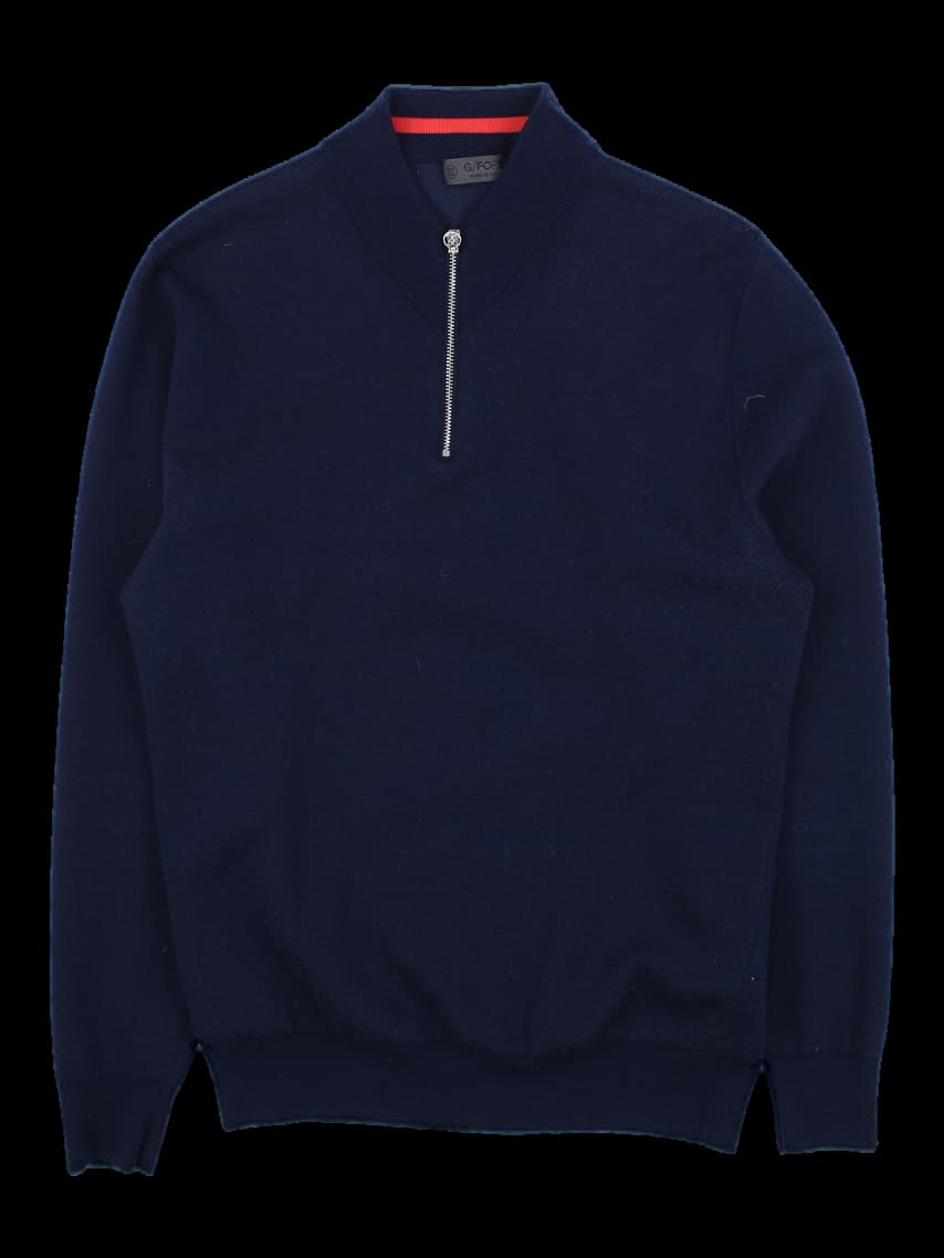 네이비 하프 집업 니트