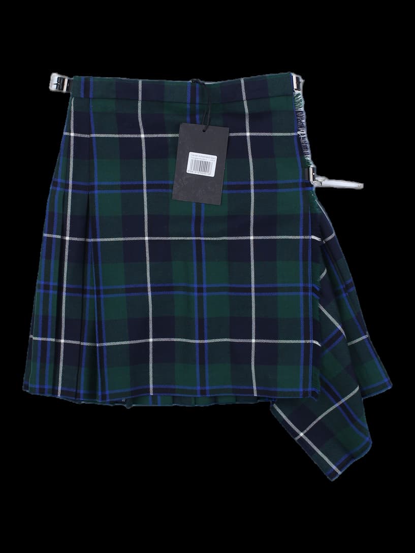 그린 타탄 체크 플리츠 킬트 스커트
