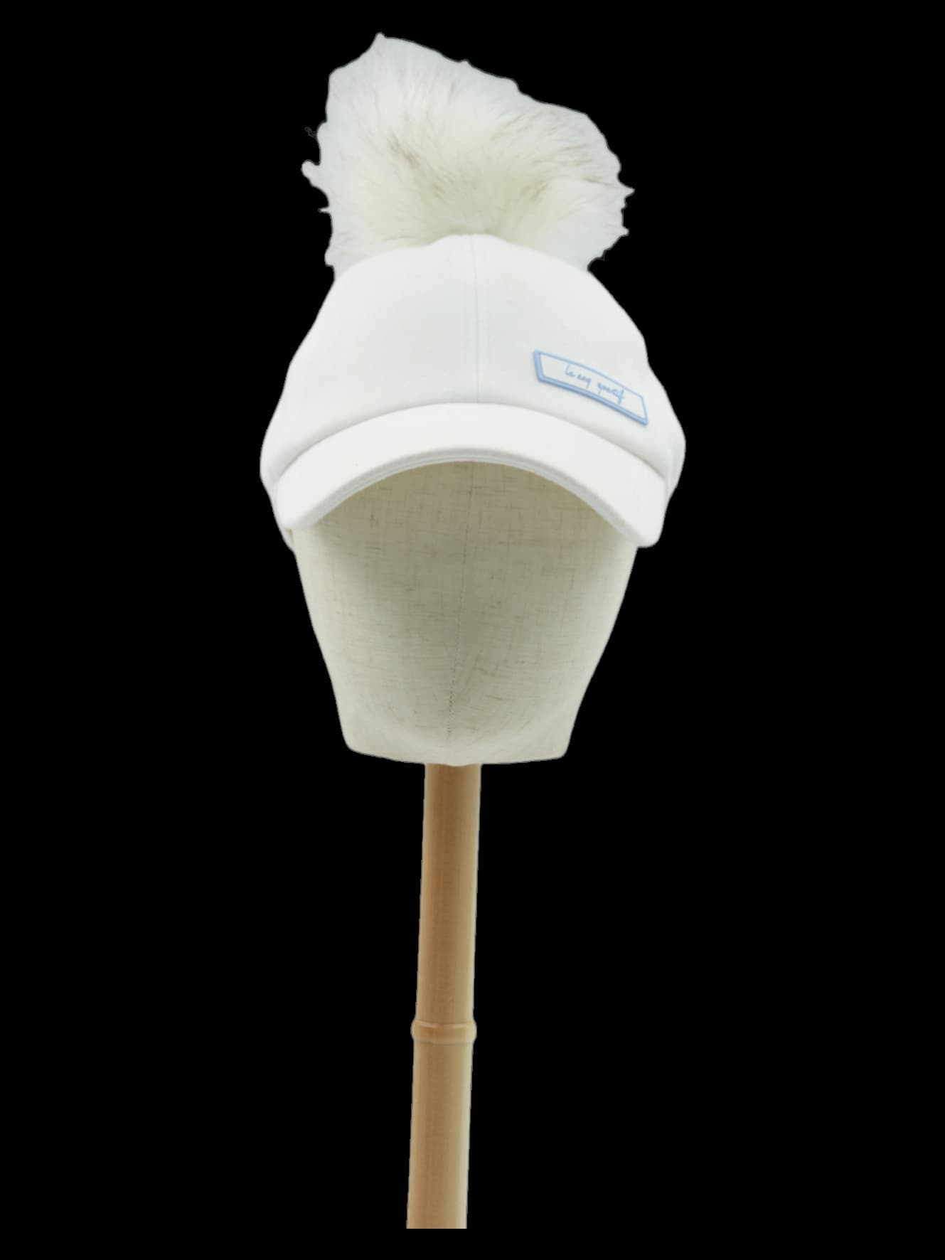 화이트 폼폼 베이스볼 캡