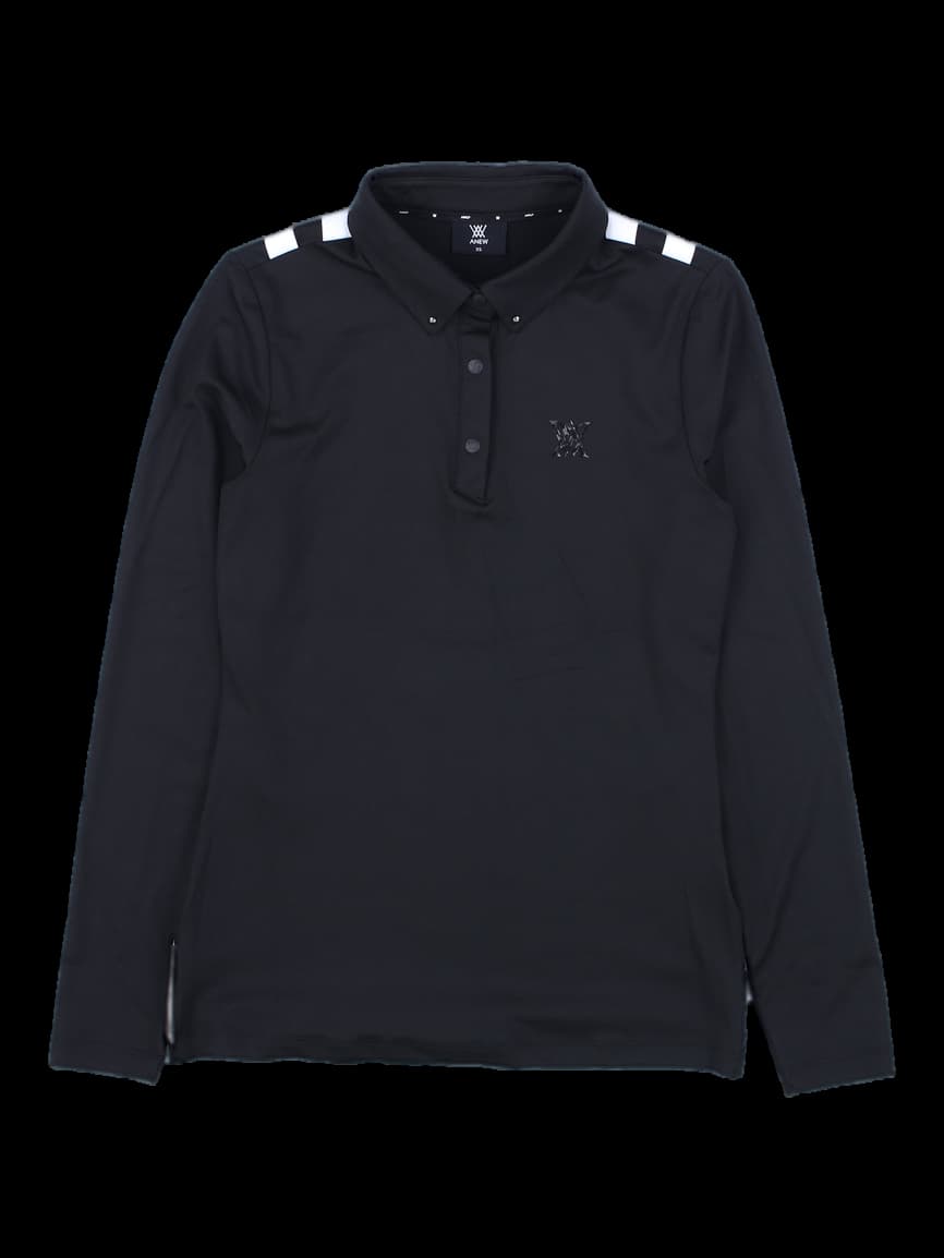 블랙 롱슬리브 백그래픽 카라티