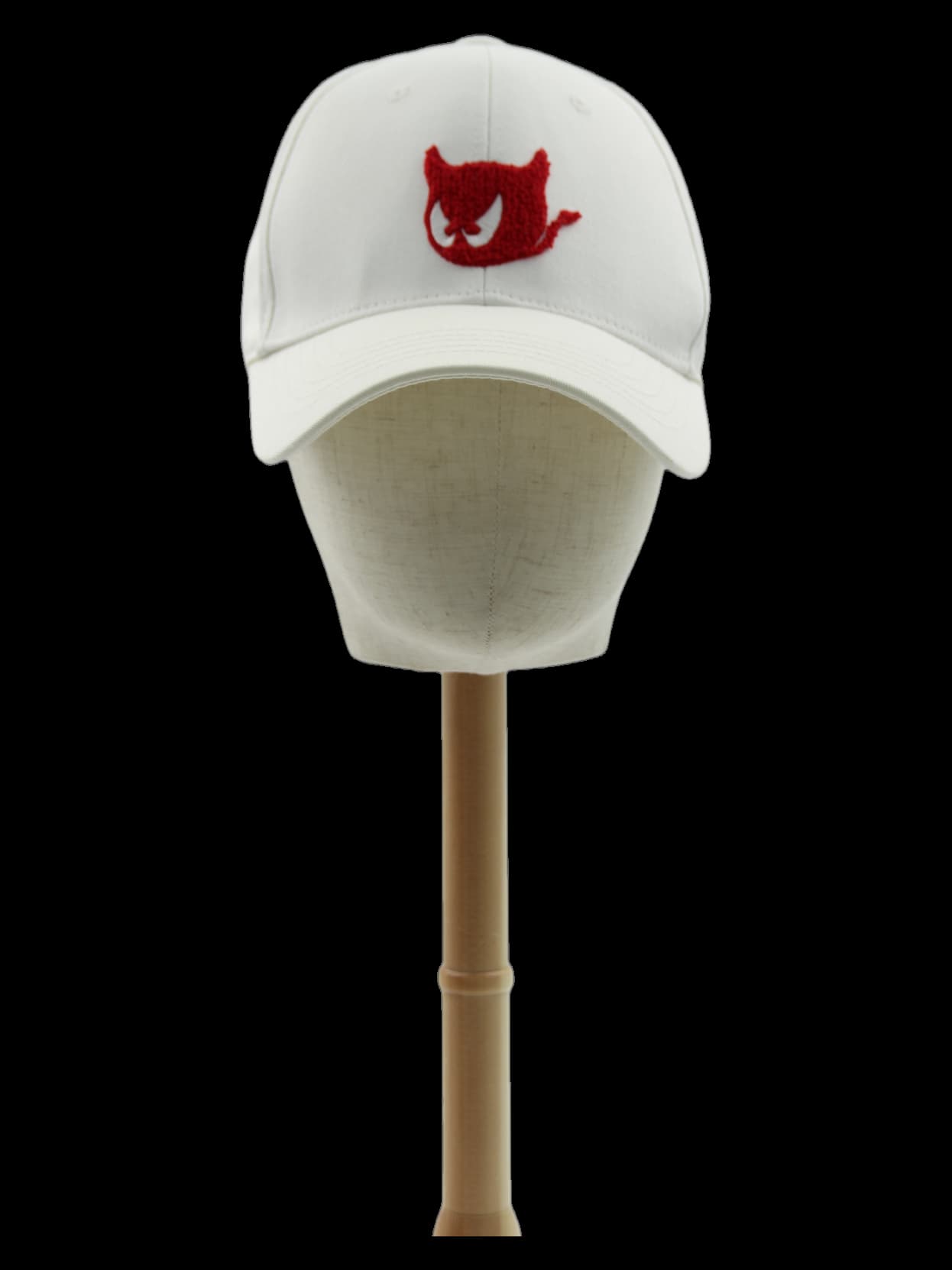 화이트 레드 악마 자수 볼캡