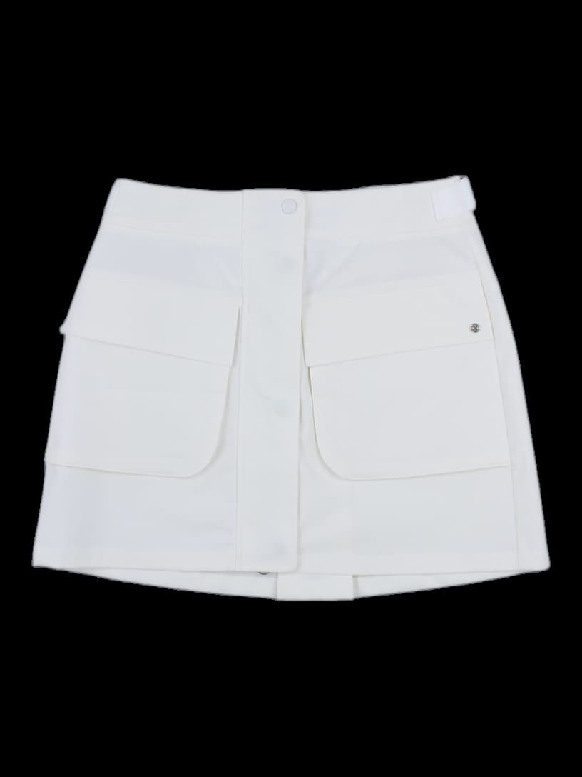 여성 화이트 카고 미니 스커트
