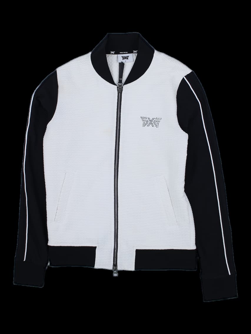 PXG 배색 퀼팅 집업 자켓