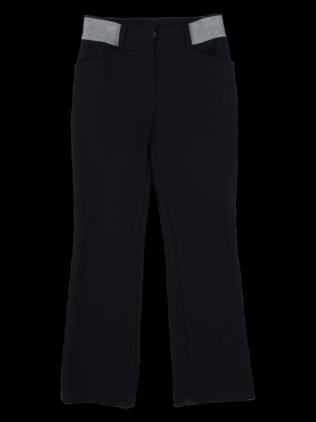 블랙 웨이스트 포인트 부츠컷 팬츠