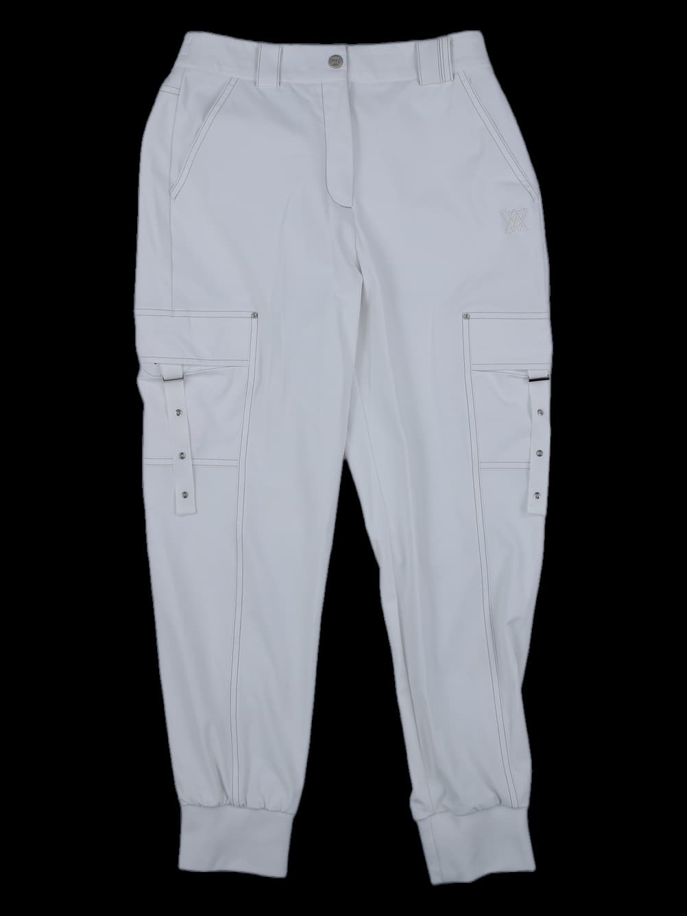 여성 화이트 조거 카고 팬츠