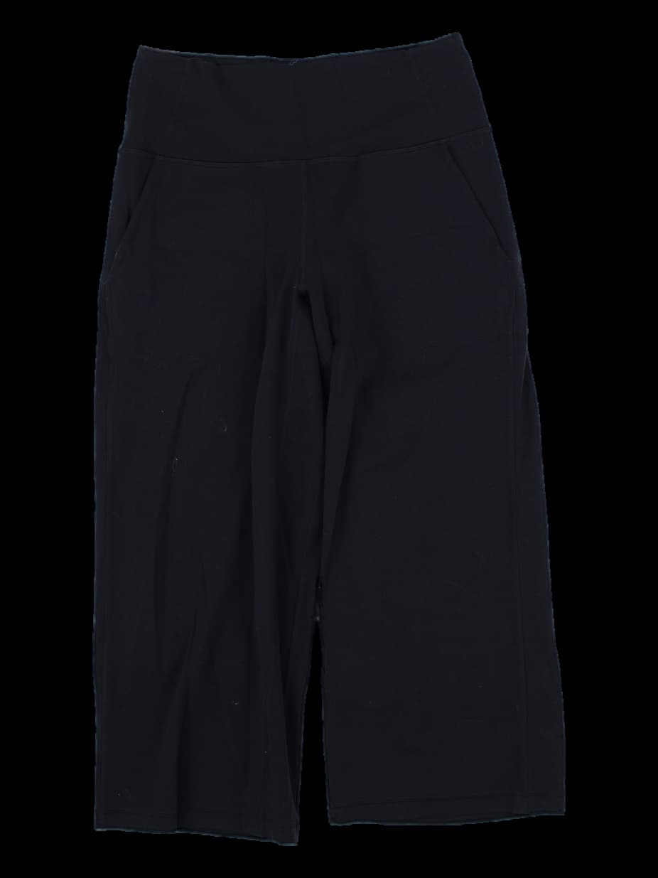 블랙 크롭 하이라이즈 팬츠