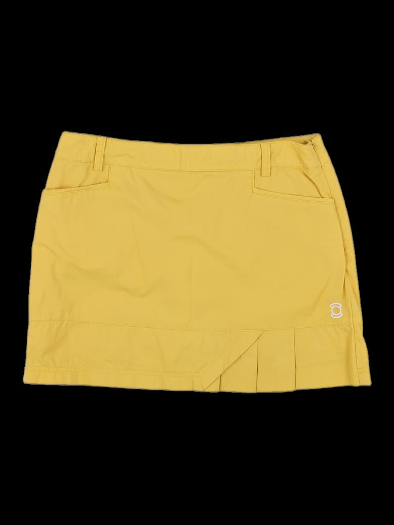 옐로우 플리츠 믹스 미니 스커트
