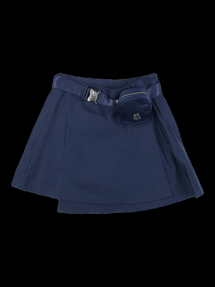 네이비 벨티드 스커트