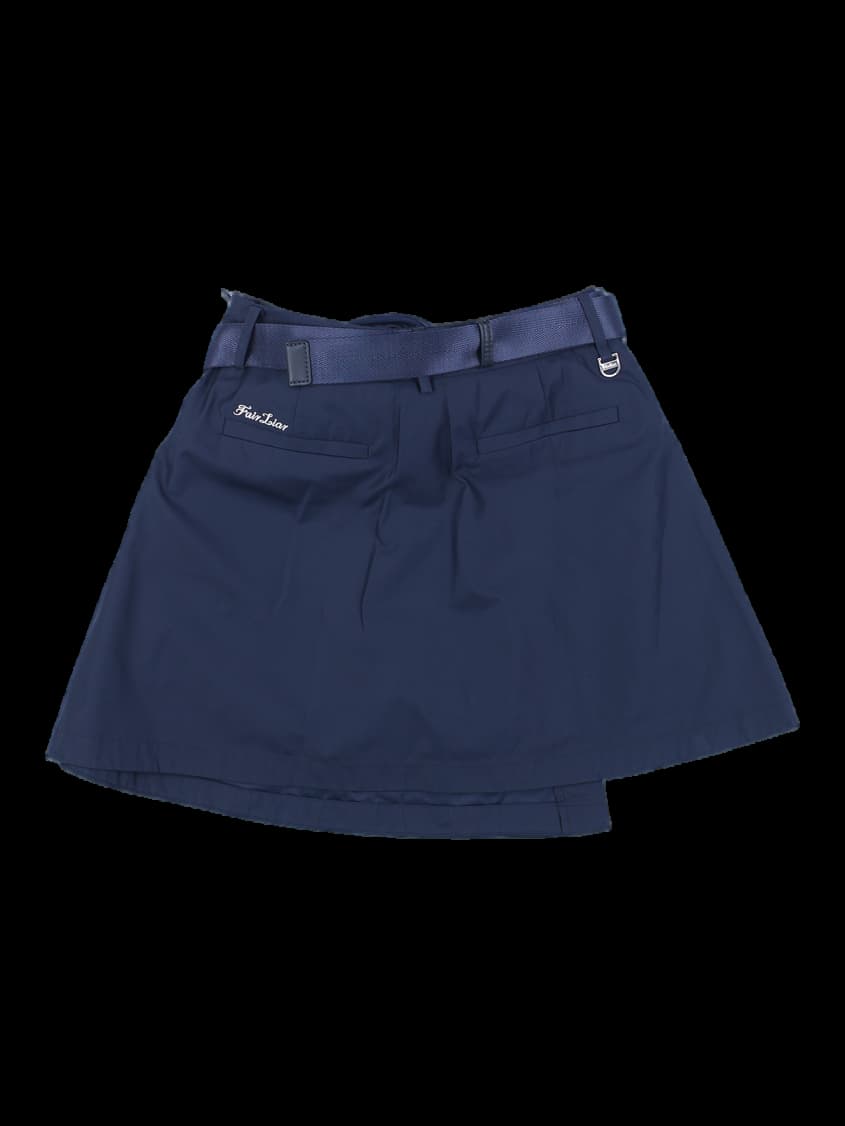 네이비 벨티드 스커트