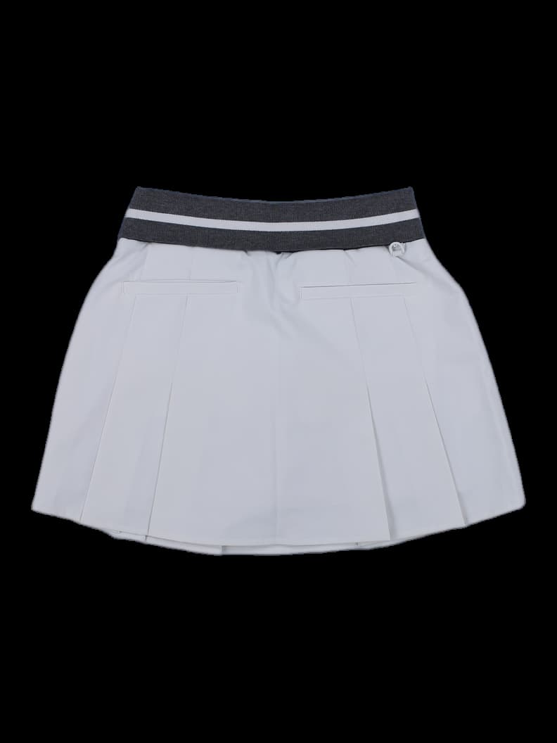 화이트 플리츠 스커트
