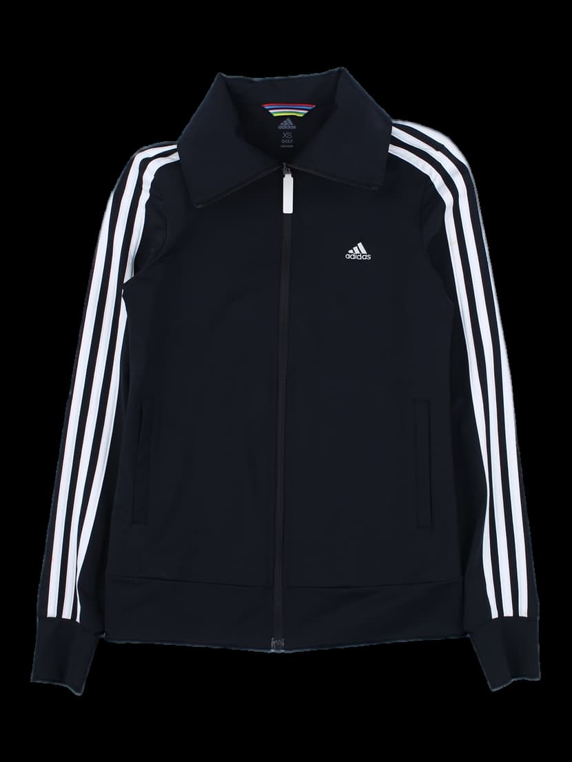 아디다스 골프 여성 블랙 3-스트라이프 집업 자켓