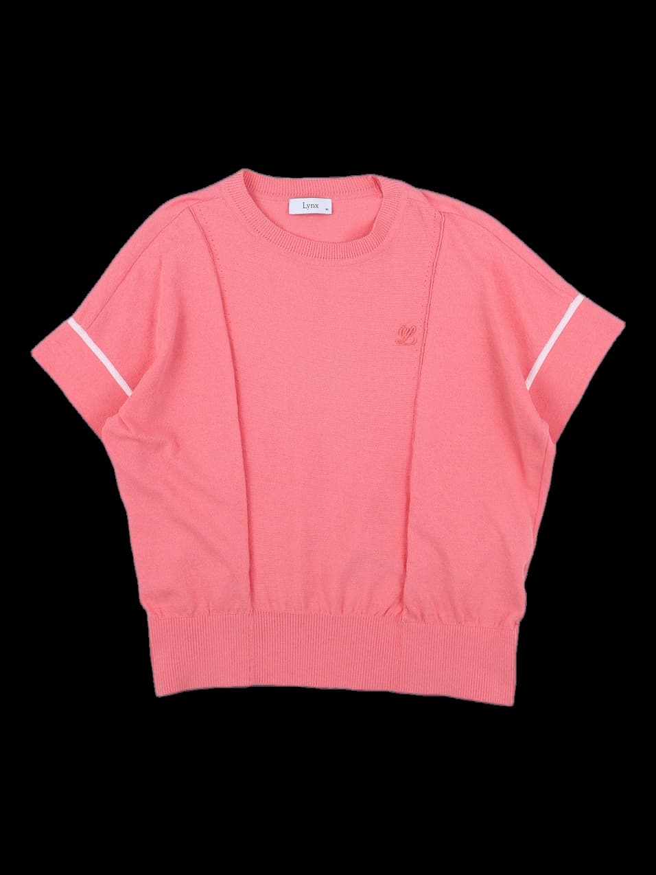 링스 코랄 핑크 숏슬리브 니트