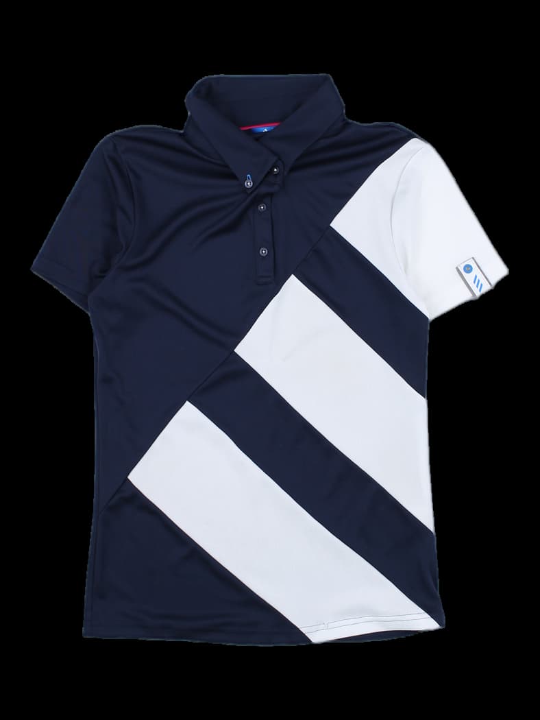 네이비 & 화이트 배색 반팔 카라티