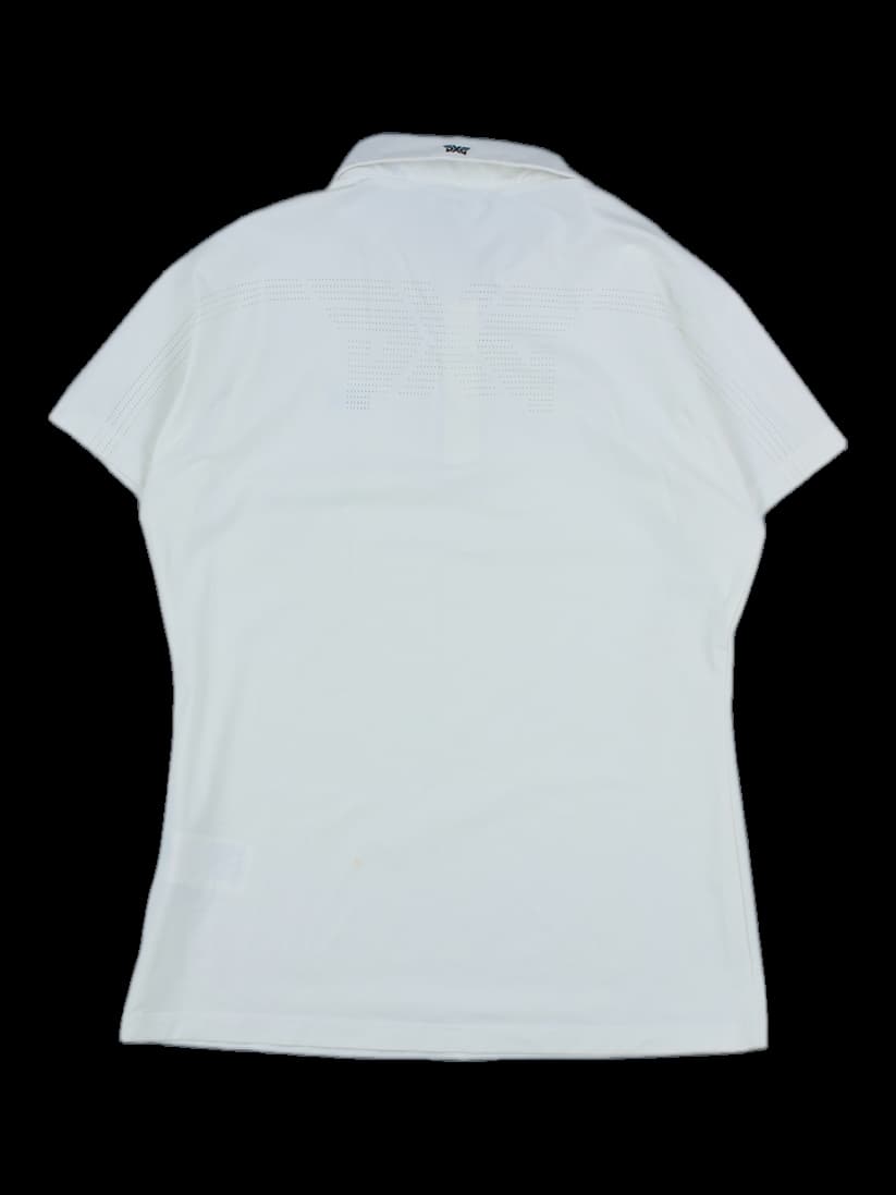 PXG 여성 블랙 배색 반팔 카라티