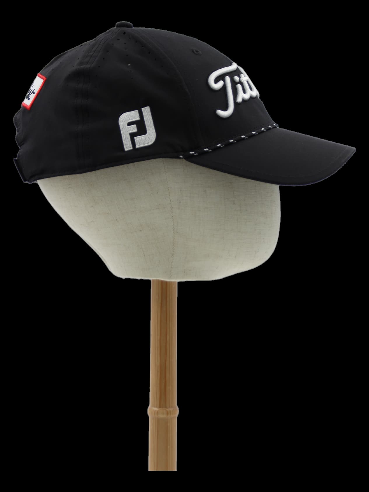 블랙 화이트 자수 포인트 볼캡