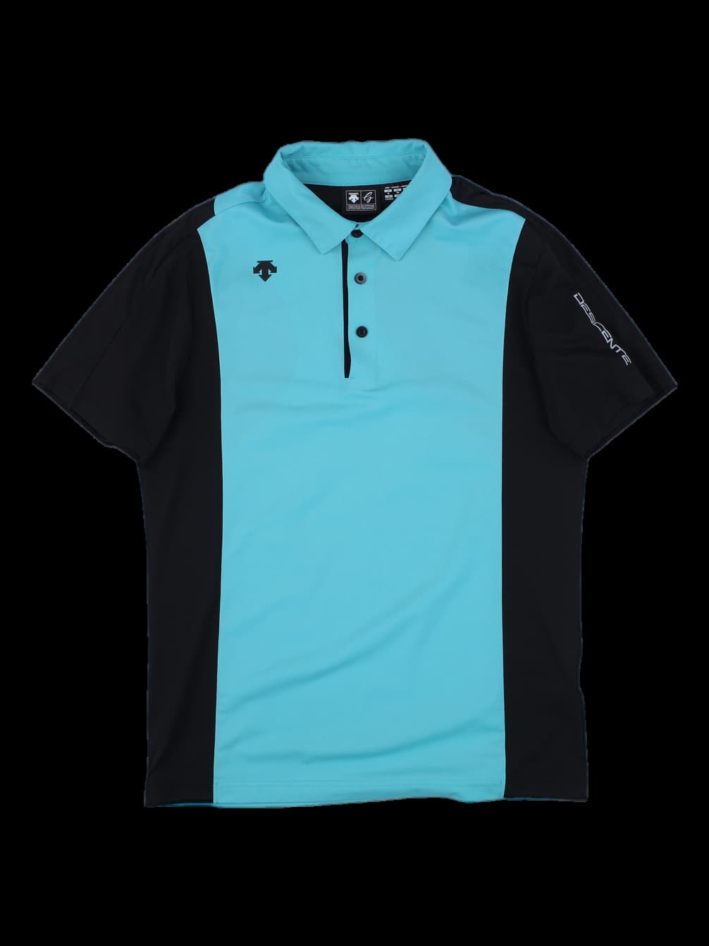 데상트 남성 컬러블록 반팔 카라티