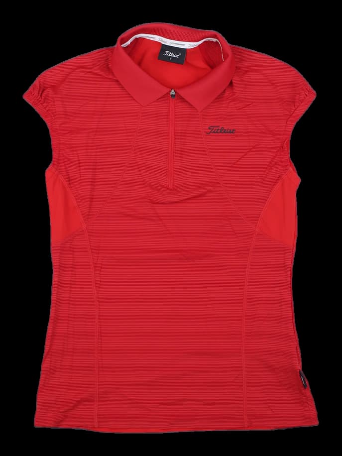 타이틀리스트 민소매 하프 집업 포로 셔츠