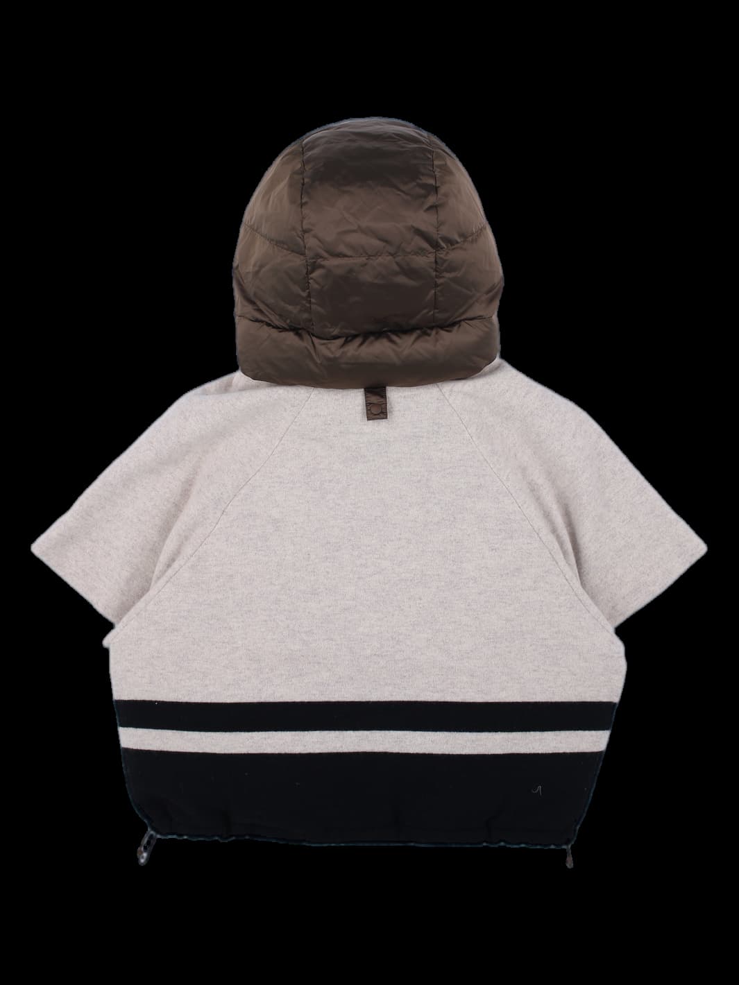 브라운 & 베이지 배색 경량 하프 지퍼 푸퍼 재킷