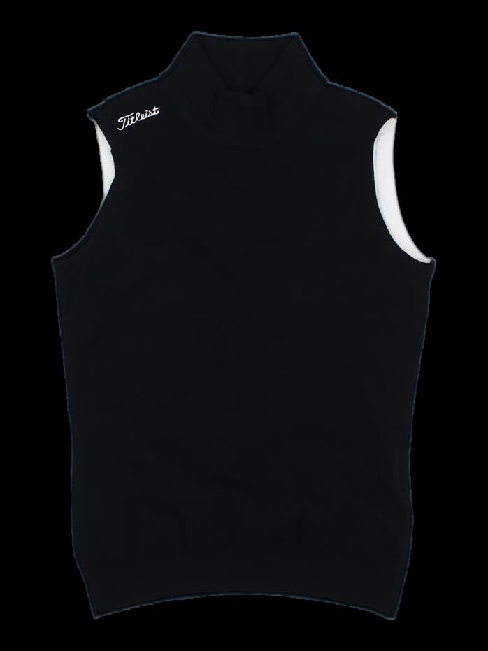 타이틀리스트 남성 블랙 반목 니트 베스트