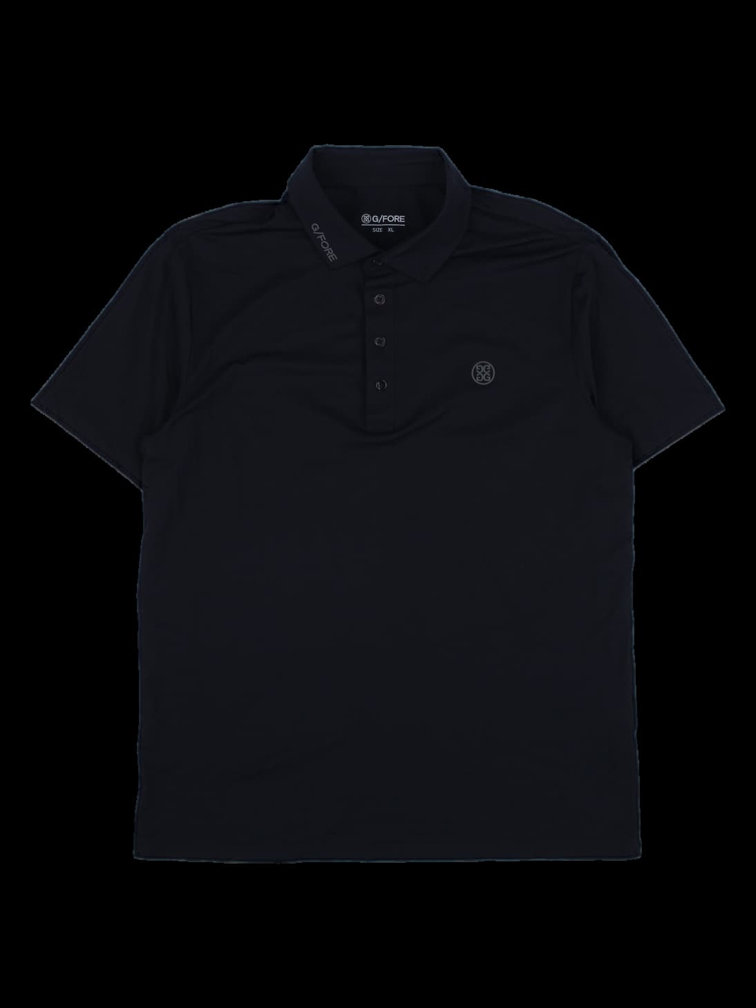 G/FORE 블랙 반팔 카라티