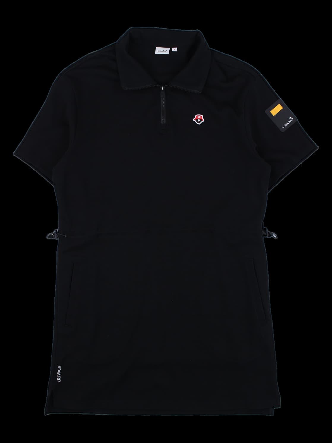 블랙 반팔 하프 집업 카라티 원피스