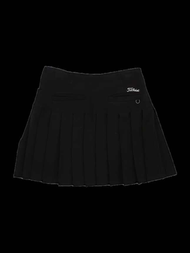 블랙 배색 포인트 플리츠 미니 스커트