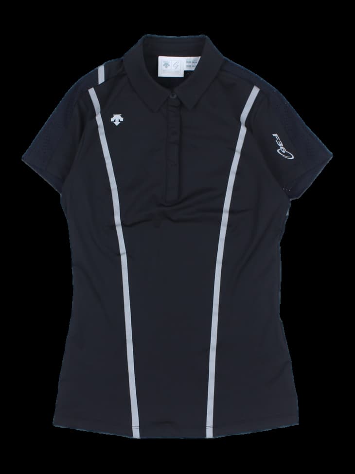 데상트 블랙 반팔 카라티