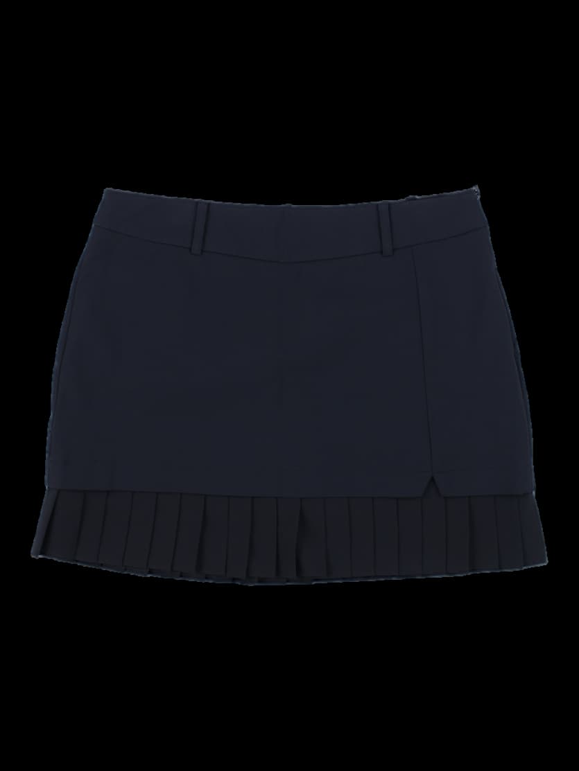 블랙 플리츠 믹스 미니스커트