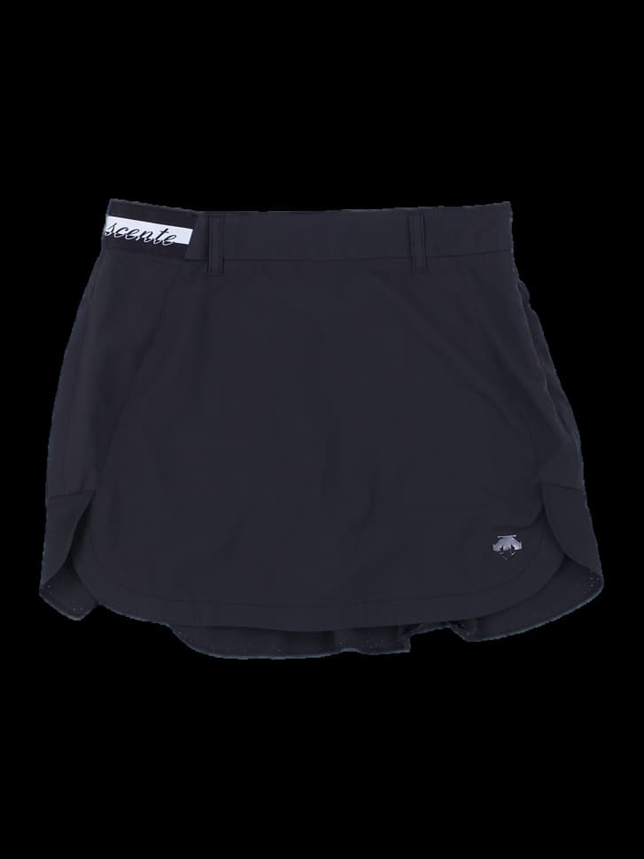 데상트 블랙 로고 여성 스커트
