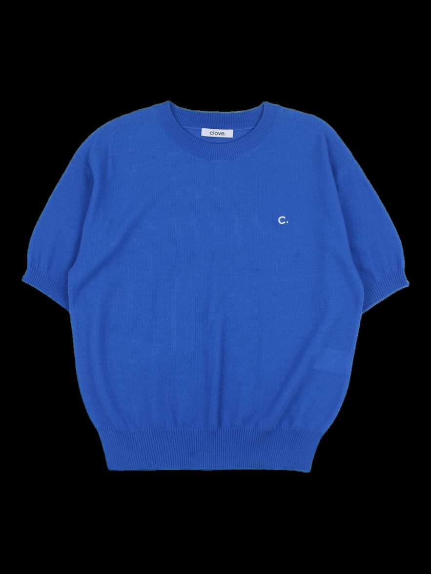 블루 반팔 니트