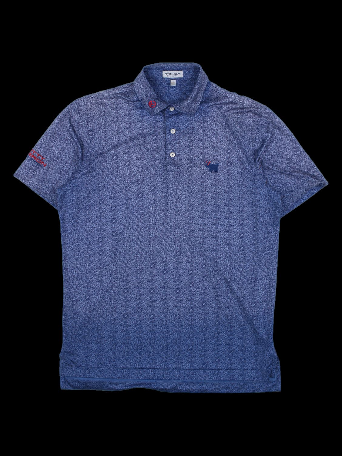 피터 밀러 블루 패턴 반팔 폴로 셔츠