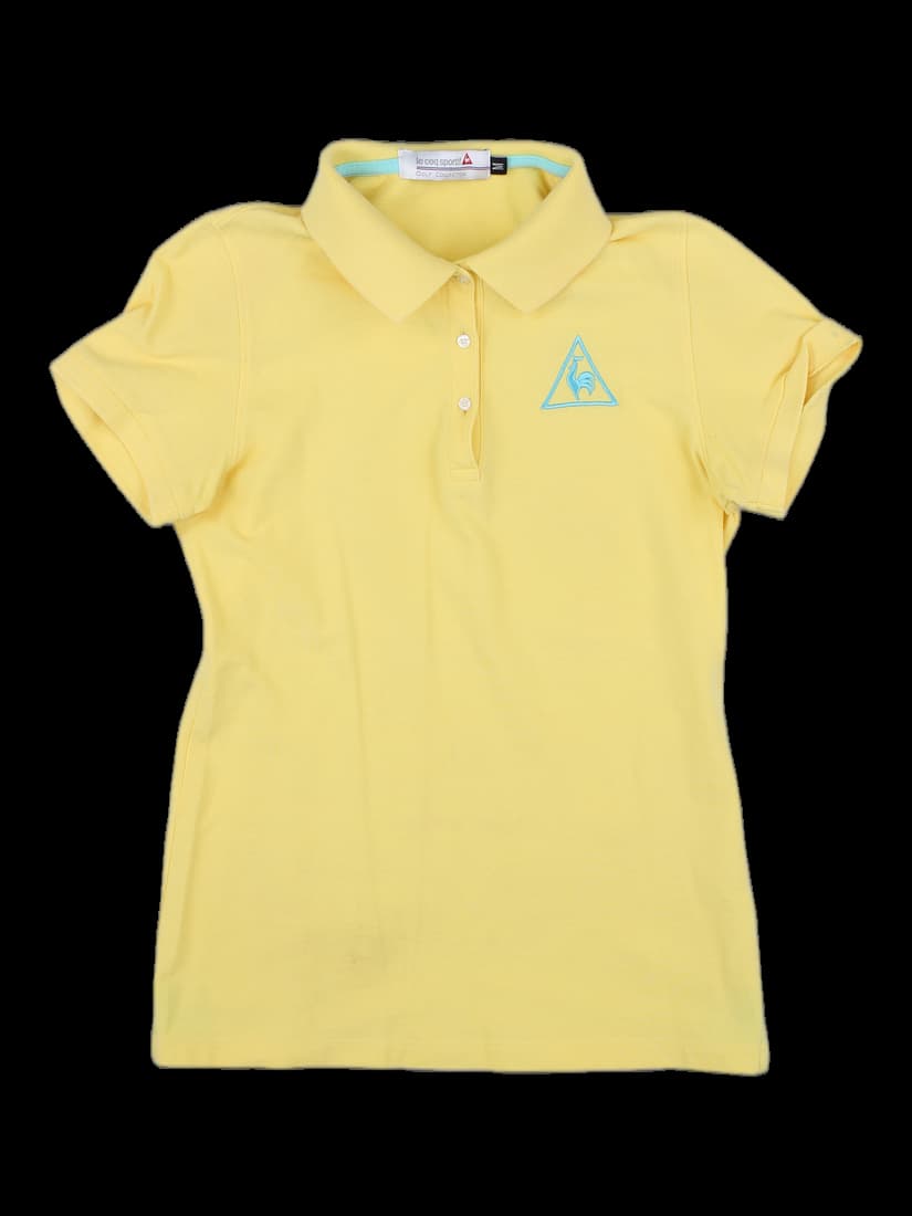 여성 옐로우 반팔 카라티셔츠