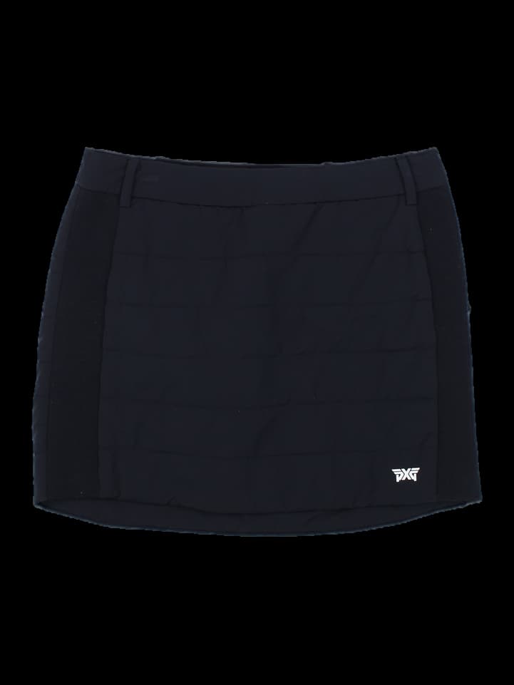 블랙 패딩 미니 스커트