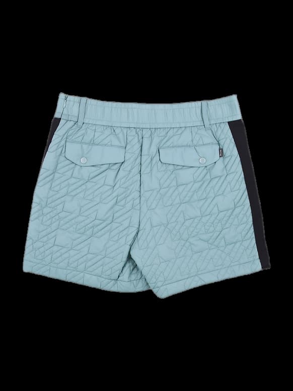 블루 그레이 퀼팅 배색 쇼츠 팬츠