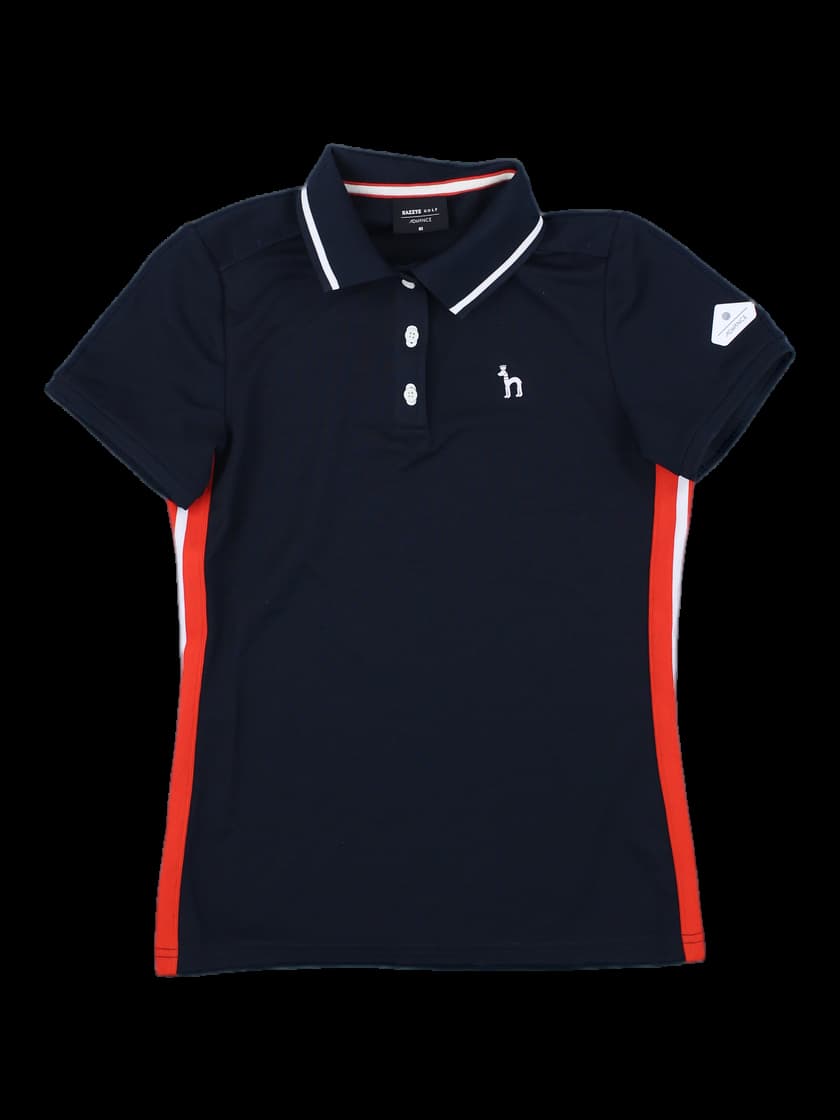 헤지스골프 남성 네이비 배색 반팔 카라티