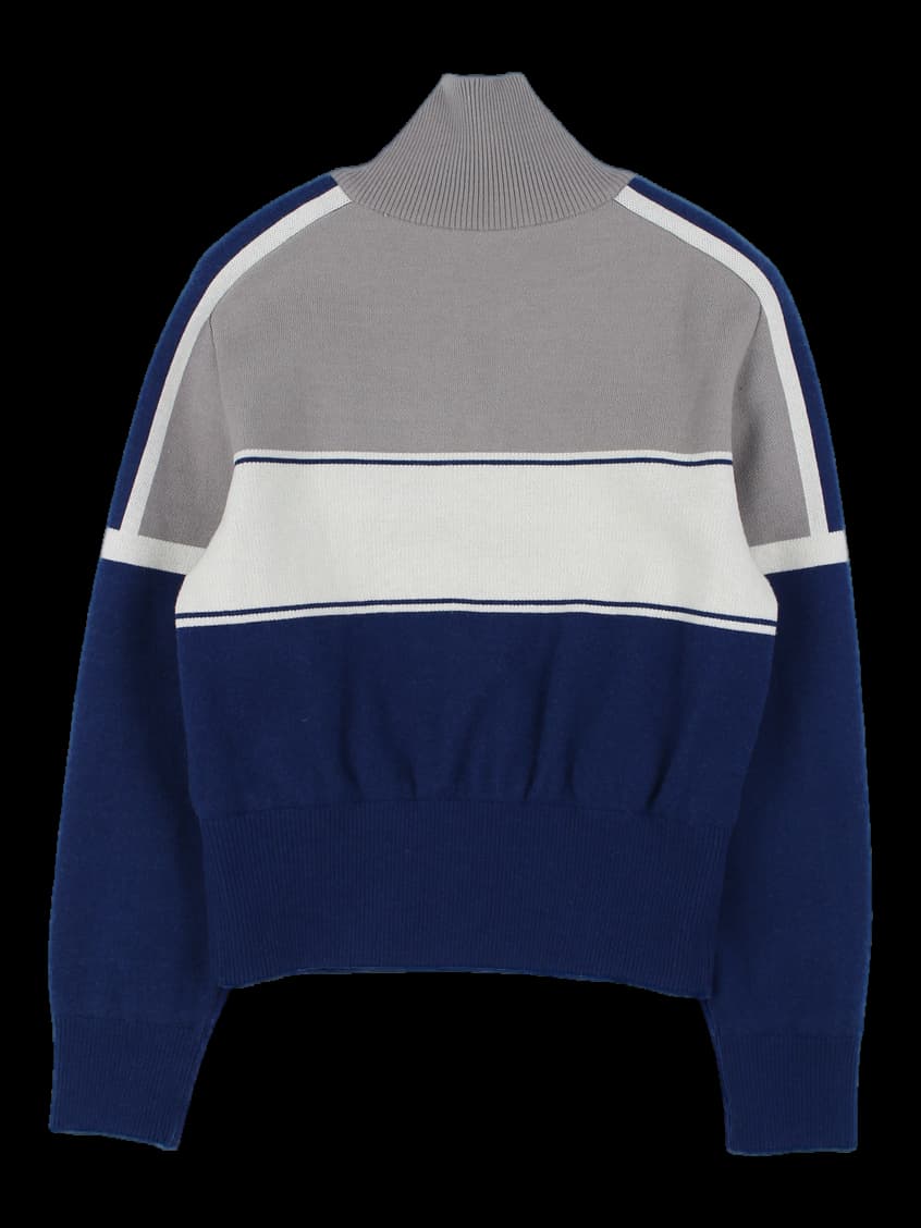 말본 골프 배색 하프 집업 니트