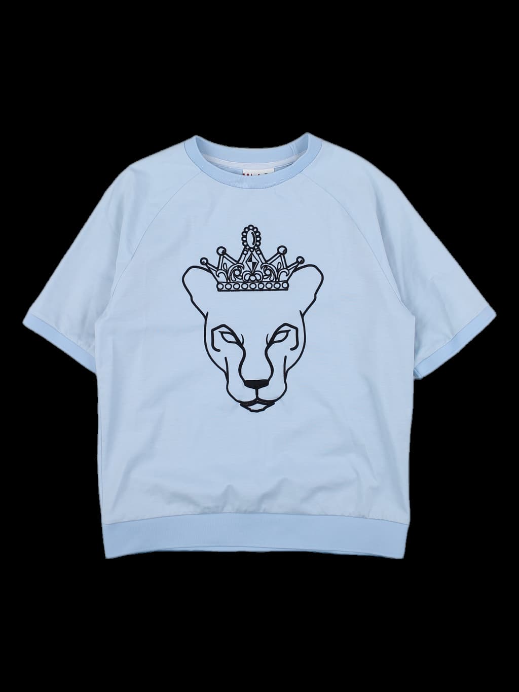 블루 크로울링 타이거 래글런 반팔 맨투맨