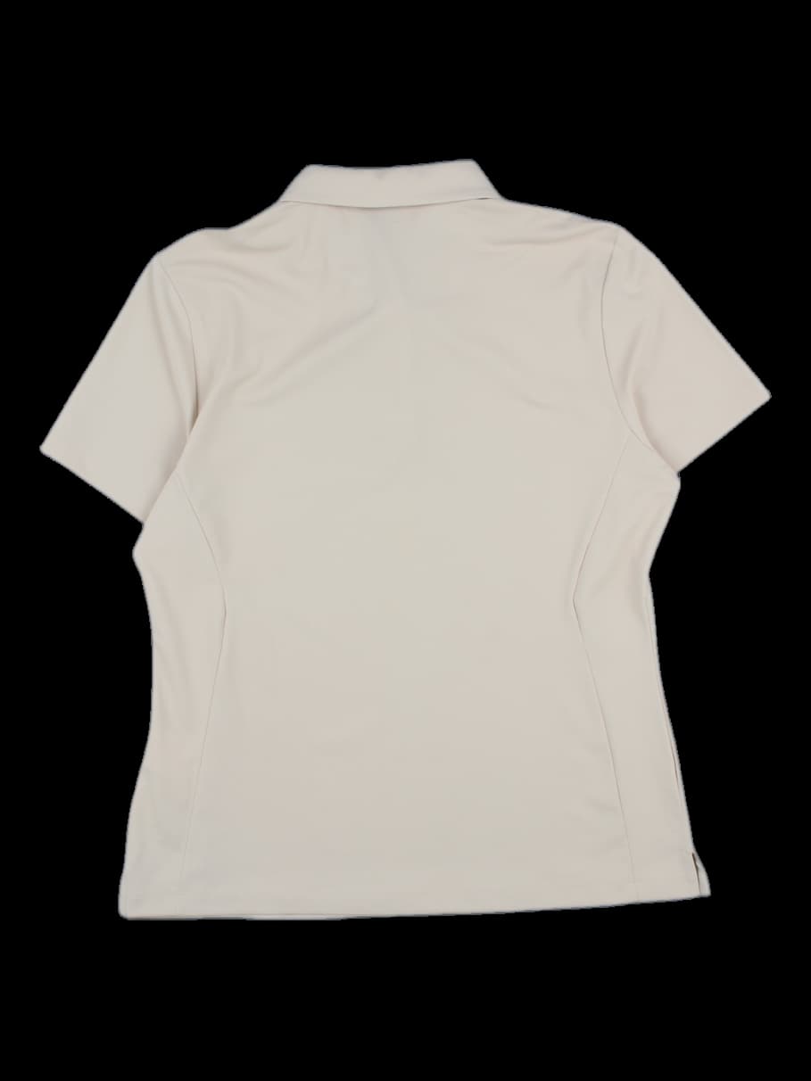 베이지 반팔 카라 티셔츠