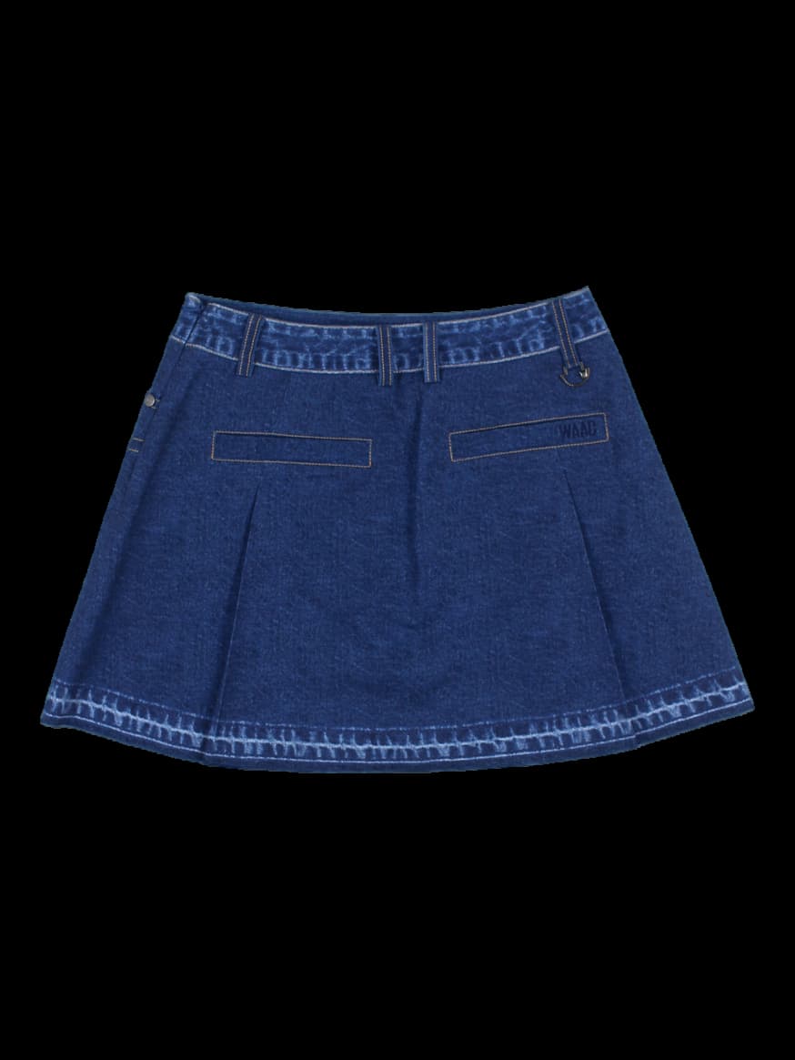 여성 데님 플리츠 스커트