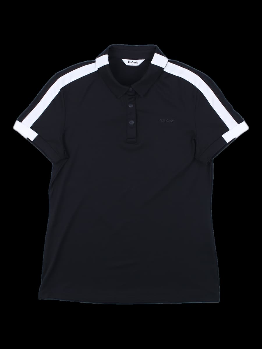 블랙 배색 반팔 카라티